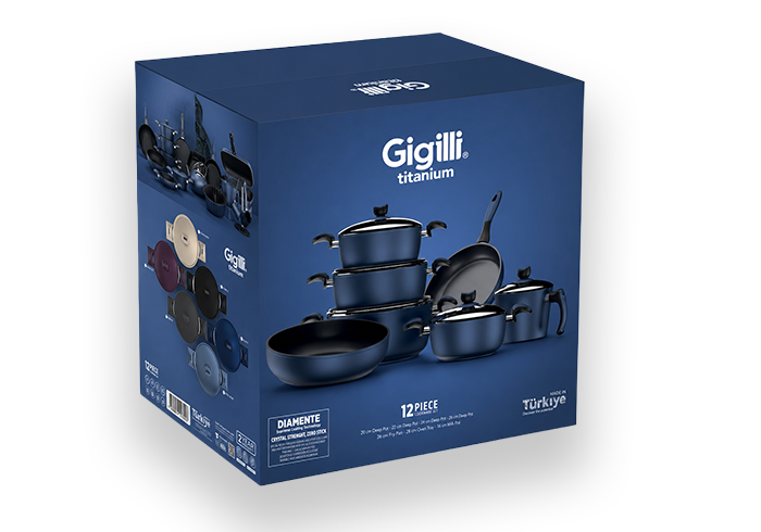 Gigilli ambalaj tasarımı — Titanium lacivert 12 parça set kutusu