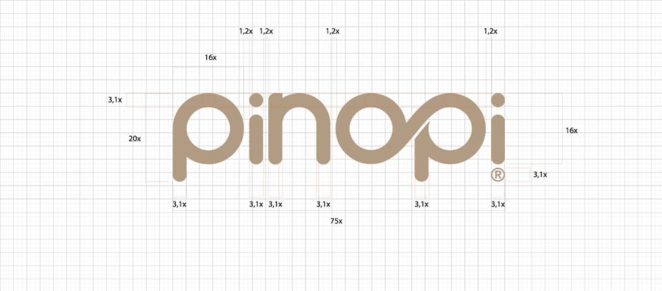 Pinopi logo ölçü / grid şeması