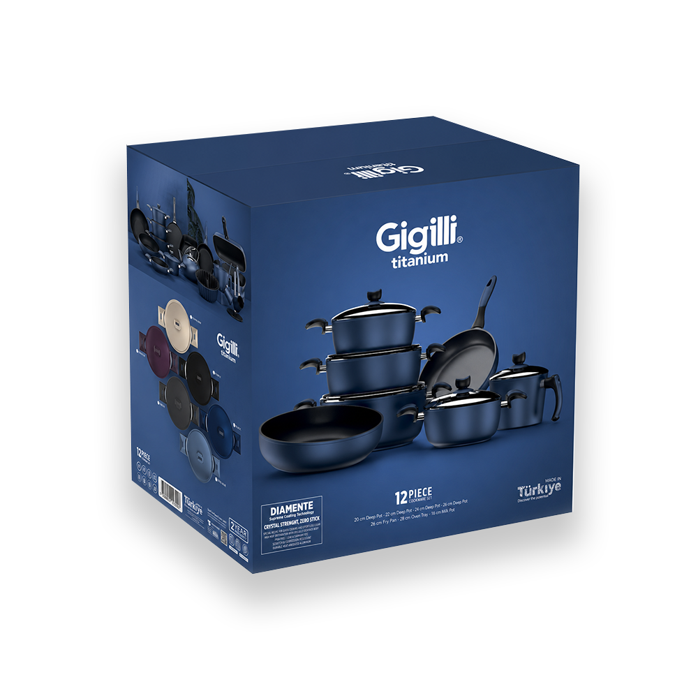 Gigilli Titanium lacivert set kutusu ambalaj tasarımı
